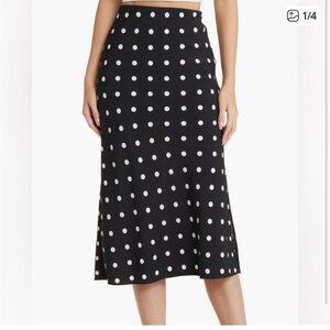 Madewell Black and White Polka Dot Maxi Skirt